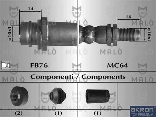 AKRON-MALÒ 80899 - Спирачен маркуч vvparts.bg