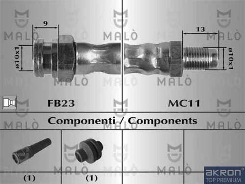 AKRON-MALÒ 80720 - Спирачен маркуч vvparts.bg