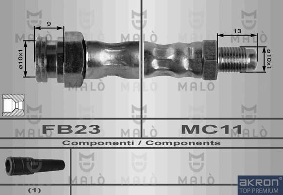 AKRON-MALÒ 8390 - Спирачен маркуч vvparts.bg