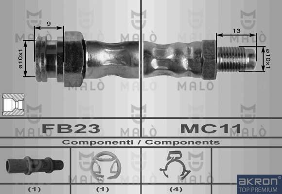 AKRON-MALÒ 8381 - Спирачен маркуч vvparts.bg