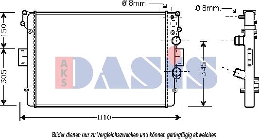 AKS Dasis 400009N - Радиатор, охлаждане на двигателя vvparts.bg