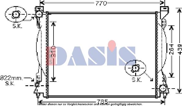 AKS Dasis 480046N - Радиатор, охлаждане на двигателя vvparts.bg