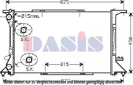 AKS Dasis 480073N - Радиатор, охлаждане на двигателя vvparts.bg