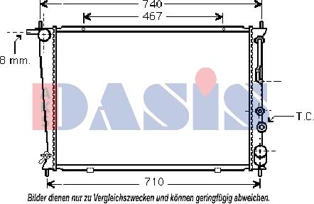 AKS Dasis 560008N - Радиатор, охлаждане на двигателя vvparts.bg