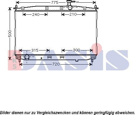 AKS Dasis 560037N - Радиатор, охлаждане на двигателя vvparts.bg