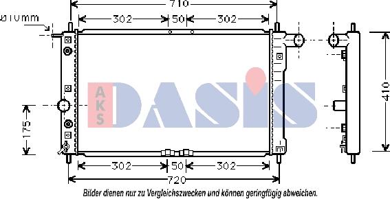 AKS Dasis 510011N - Радиатор, охлаждане на двигателя vvparts.bg