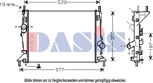 AKS Dasis 090083N - Радиатор, охлаждане на двигателя vvparts.bg