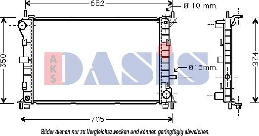 AKS Dasis 090087N - Радиатор, охлаждане на двигателя vvparts.bg