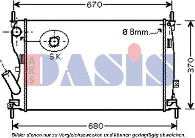 AKS Dasis 090106N - Радиатор, охлаждане на двигателя vvparts.bg