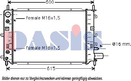 AKS Dasis 090810N - Радиатор, охлаждане на двигателя vvparts.bg