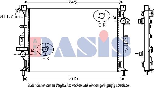 AKS Dasis 092046N - Радиатор, охлаждане на двигателя vvparts.bg