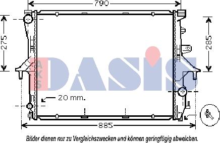 AKS Dasis 044001N - Радиатор, охлаждане на двигателя vvparts.bg