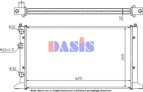 AKS Dasis 040012N - Радиатор, охлаждане на двигателя vvparts.bg