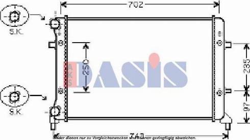 AKS Dasis 040028N - Радиатор, охлаждане на двигателя vvparts.bg