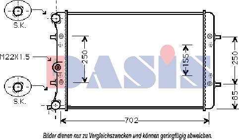 AKS Dasis 040027N - Радиатор, охлаждане на двигателя vvparts.bg