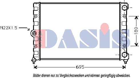 AKS Dasis 041260N - Радиатор, охлаждане на двигателя vvparts.bg