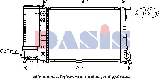 AKS Dasis 050018N - Радиатор, охлаждане на двигателя vvparts.bg