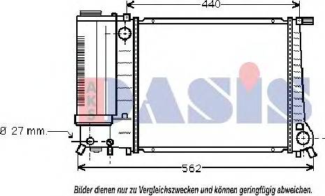 AKS Dasis 050780T - Радиатор, охлаждане на двигателя vvparts.bg