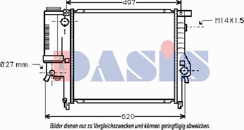 AKS Dasis 051990T - Радиатор, охлаждане на двигателя vvparts.bg