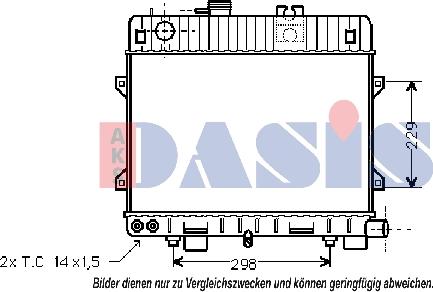 AKS Dasis 051570N - Радиатор, охлаждане на двигателя vvparts.bg