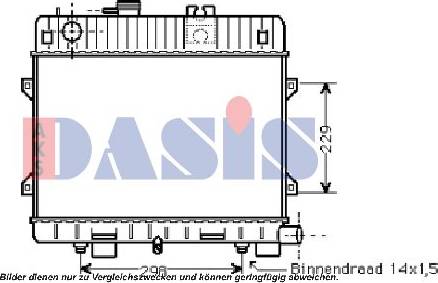 AKS Dasis 051720N - Радиатор, охлаждане на двигателя vvparts.bg