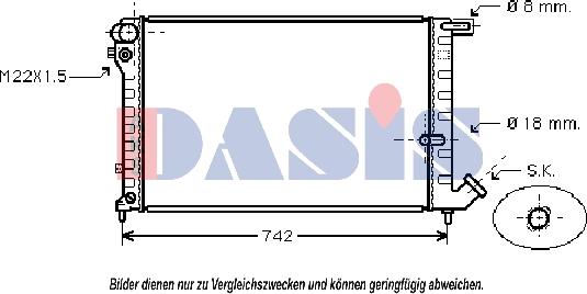 AKS Dasis 060950N - Радиатор, охлаждане на двигателя vvparts.bg