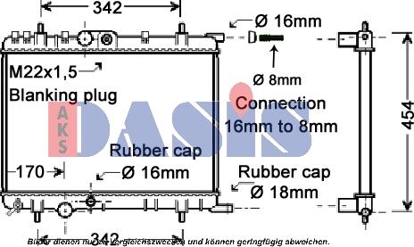 AKS Dasis 060057N - Радиатор, охлаждане на двигателя vvparts.bg