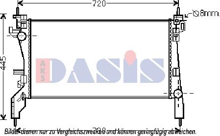 AKS Dasis 060025N - Радиатор, охлаждане на двигателя vvparts.bg