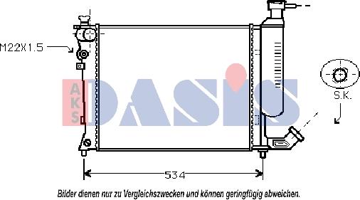 AKS Dasis 060250N - Радиатор, охлаждане на двигателя vvparts.bg