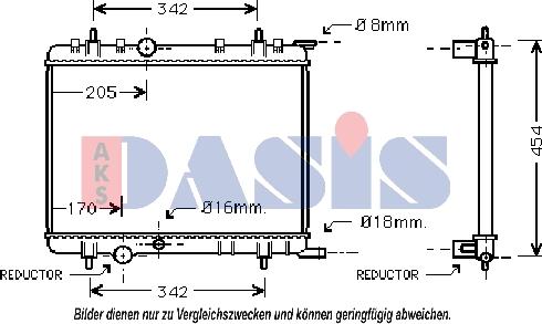 AKS Dasis 061100N - Радиатор, охлаждане на двигателя vvparts.bg