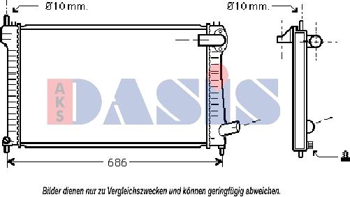 AKS Dasis 061170N - Радиатор, охлаждане на двигателя vvparts.bg