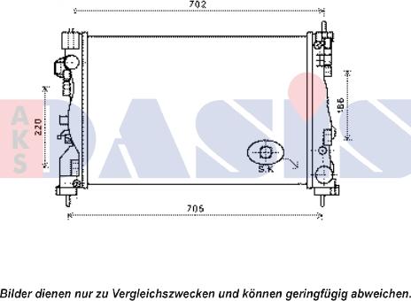 AKS Dasis 010017N - Радиатор, охлаждане на двигателя vvparts.bg