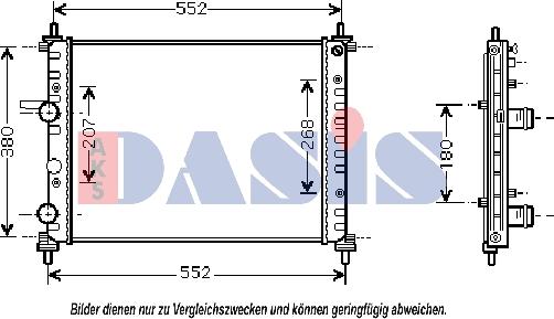 AKS Dasis 080096N - Радиатор, охлаждане на двигателя vvparts.bg