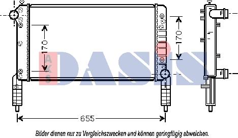 AKS Dasis 080056N - Радиатор, охлаждане на двигателя vvparts.bg