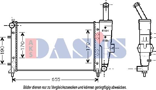 AKS Dasis 080069N - Радиатор, охлаждане на двигателя vvparts.bg