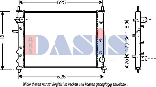 AKS Dasis 080007N - Радиатор, охлаждане на двигателя vvparts.bg