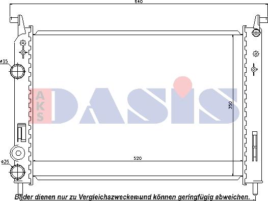 AKS Dasis 080084N - Радиатор, охлаждане на двигателя vvparts.bg