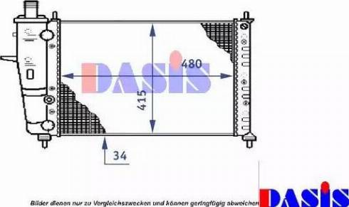 AKS Dasis 080083N - Радиатор, охлаждане на двигателя vvparts.bg