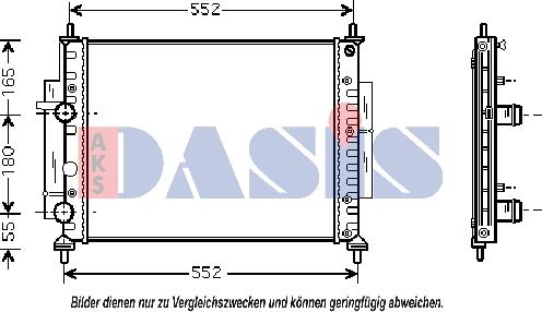 AKS Dasis 080027N - Радиатор, охлаждане на двигателя vvparts.bg