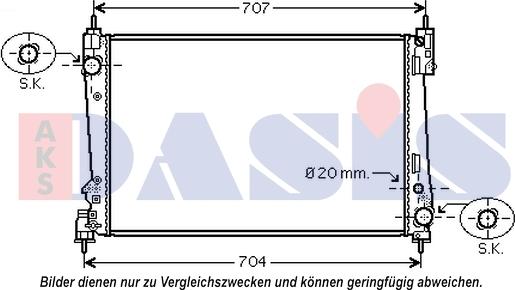 AKS Dasis 080108N - Радиатор, охлаждане на двигателя vvparts.bg