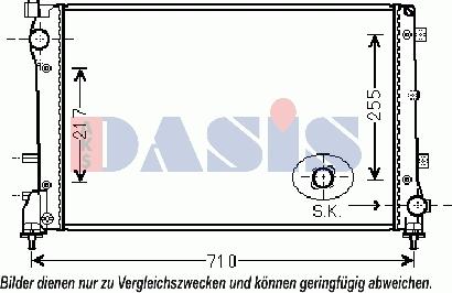 AKS Dasis 080102N - Радиатор, охлаждане на двигателя vvparts.bg