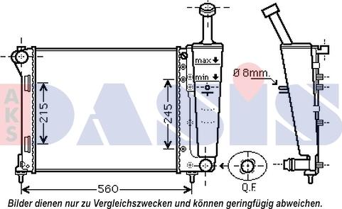 AKS Dasis 080111N - Радиатор, охлаждане на двигателя vvparts.bg