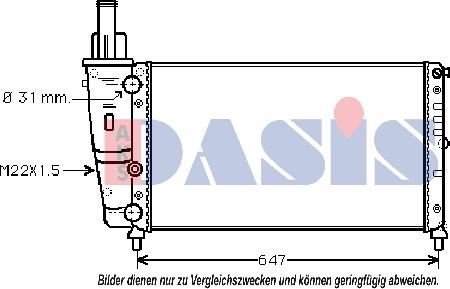 AKS Dasis 080810N - Радиатор, охлаждане на двигателя vvparts.bg