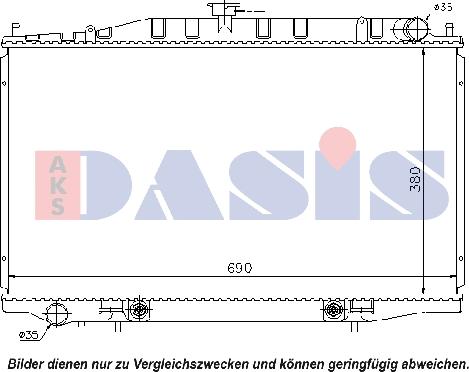 AKS Dasis 070099N - Радиатор, охлаждане на двигателя vvparts.bg