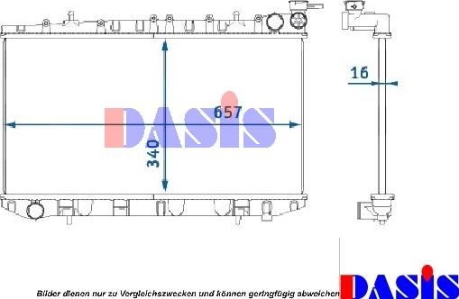 AKS Dasis 072250N - Радиатор, охлаждане на двигателя vvparts.bg