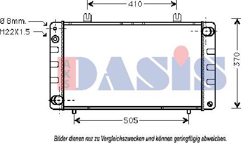 AKS Dasis 190000N - Радиатор, охлаждане на двигателя vvparts.bg