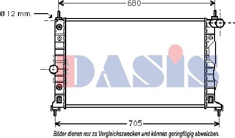 AKS Dasis 190310N - Радиатор, охлаждане на двигателя vvparts.bg