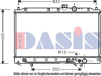 AKS Dasis 140054N - Радиатор, охлаждане на двигателя vvparts.bg