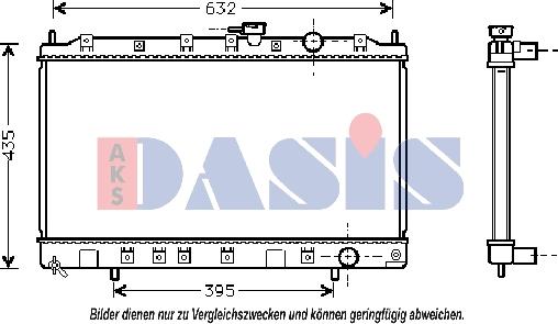 AKS Dasis 140039N - Радиатор, охлаждане на двигателя vvparts.bg