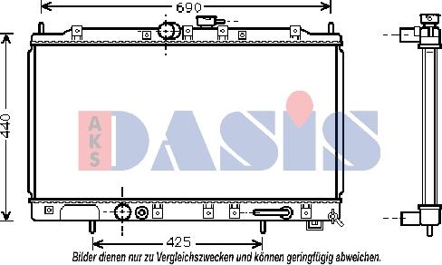 AKS Dasis 140035N - Радиатор, охлаждане на двигателя vvparts.bg